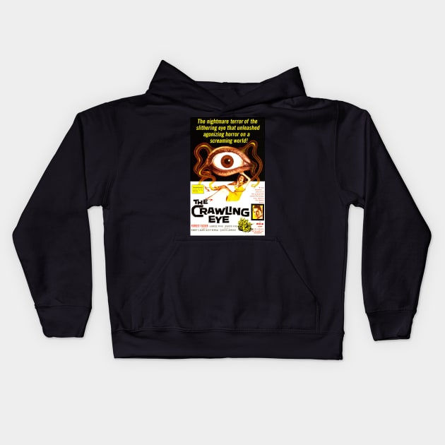 Classic Science Fiction Movie Poster - The Crawling Eye Kids Hoodie by Starbase79